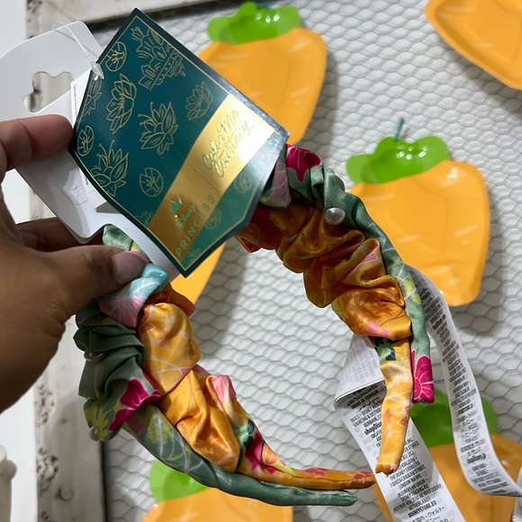 •nwt Disney Princess girls headbands two pack green yellow faux pearls stretch - Picture 2 of 7